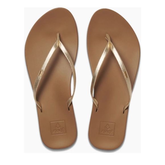 Reef Shoes - Reef Cushion Slim Flip-Flops Champagne & Tan Size 10 - 11 NWOT